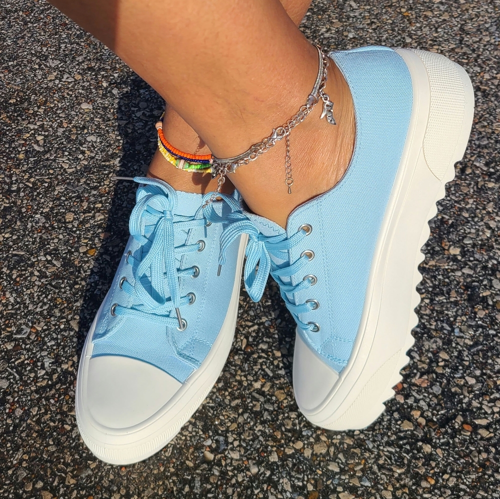 Baby Blue Platform Sneakers